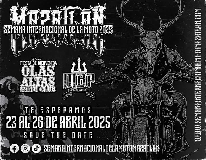 Semana Internacional de la Moto Mazatlán 2025, SIMM Mazatlán abril 2025, desfile motero malecón Mazatlán, conciertos Molotov Semana Moto, stunt riding Mazatlán 2025, turismo rural Semana Moto Mazatlán, derrama económica motos Mazatlán, plaza biker Centro de Convenciones, comida biker Motoclub Olas Altas, espectáculo freestyle moto Sinaloa