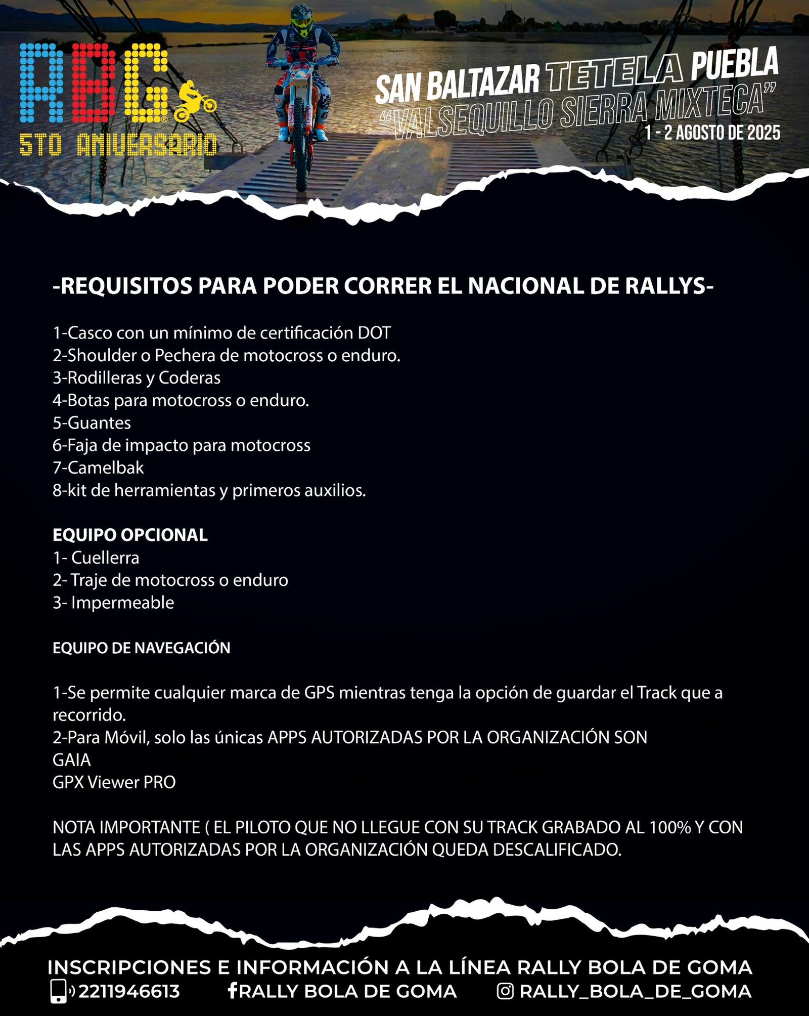 Rally Bola de Goma 2025, enduro México, motociclismo off-road Oaxaca, rally motos México, campeonato enduro nacional, eventos moto México 2025, Sierra Norte Oaxaca enduro, rally Tulancingo Hidalgo, rutas off-road México, motociclismo extremo México