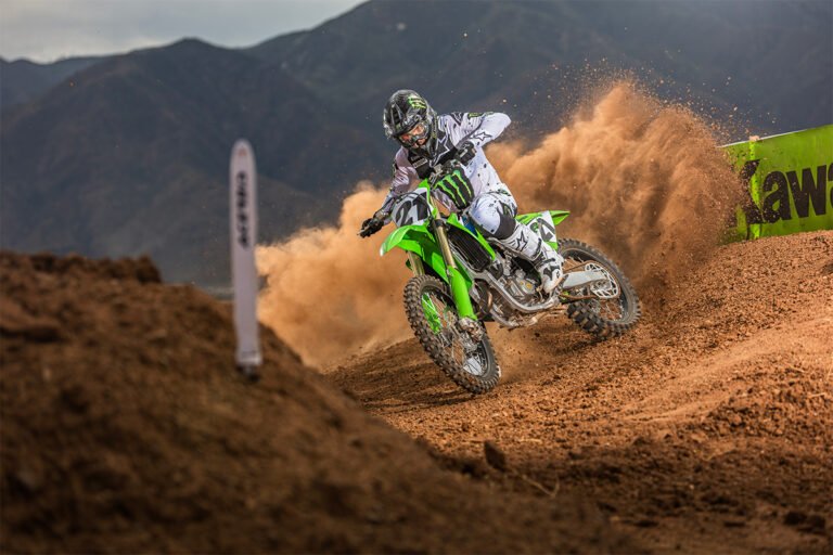 Kawasaki KX450 2026, ficha técnica KX450, motocross 450, suspensión Showa 49mm, KTRC, Launch Control Kawasaki, rango Power Modes, KX450 vs YZ450F, frenos Brembo, KX450 especificaciones técnicas, nueva Kawasaki MX2026.