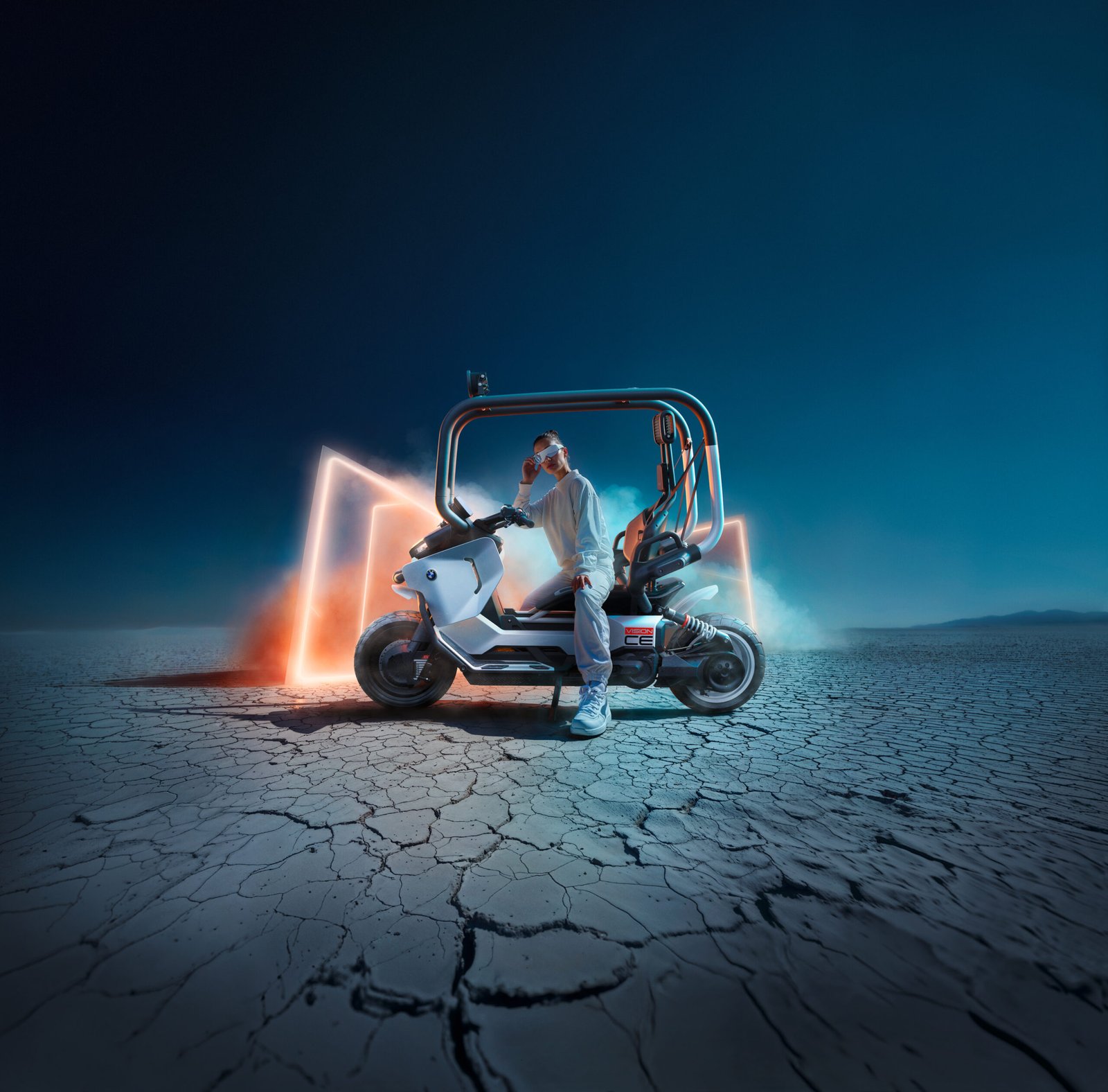 BMW Vision CE 2025, Vision CE sin casco, BMW scooter eléctrico futuro, Vision CE México, BMW movilidad urbana 2026, BMW CE04 vs Vision CE, BMW moto futurista sin casco, scooter eléctrico BMW Vision CE, BMW Motorrad prototipo eléctrico, movilidad sustentable BMW